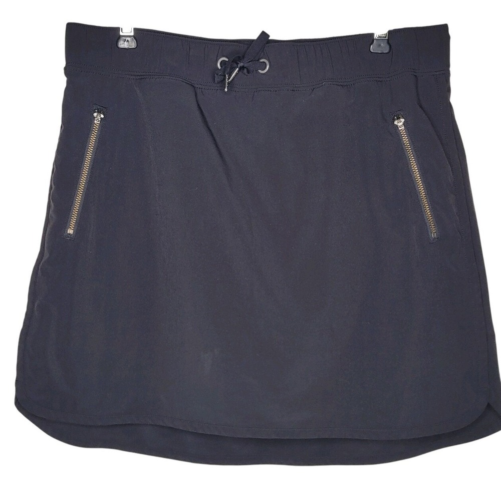 Athleta Trekki North Skort Women's Size M Black Athletic Skirt Zip Pockets